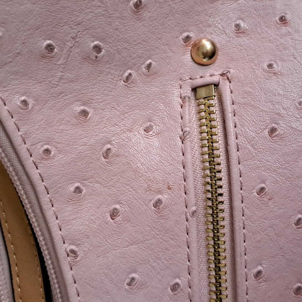 Giani Bernini Pink Faux Ostrich Handbag - Picture 6 of 13